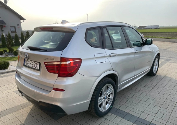 BMW X3 cena 76500 przebieg: 172500, rok produkcji 2012 z Rogoźno małe 254